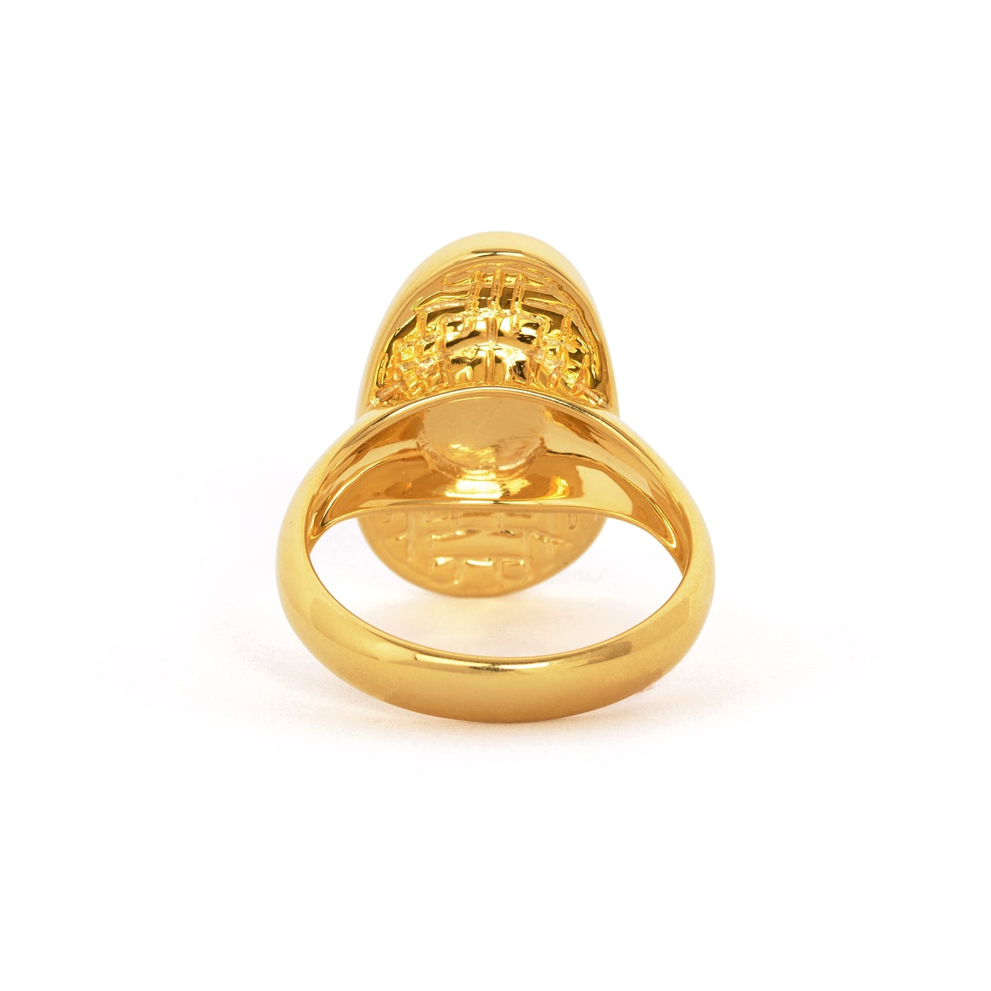 Plum Blossom Mosaic Mother of Pearl Ring Gold