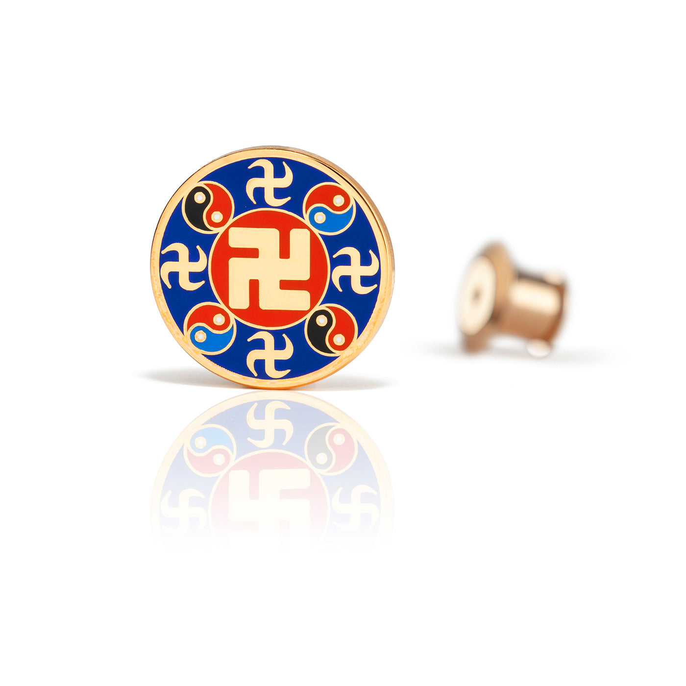 Falun Pins Indigo Blue Large Shen Yun Shop Front View  | Shen Yun Collections