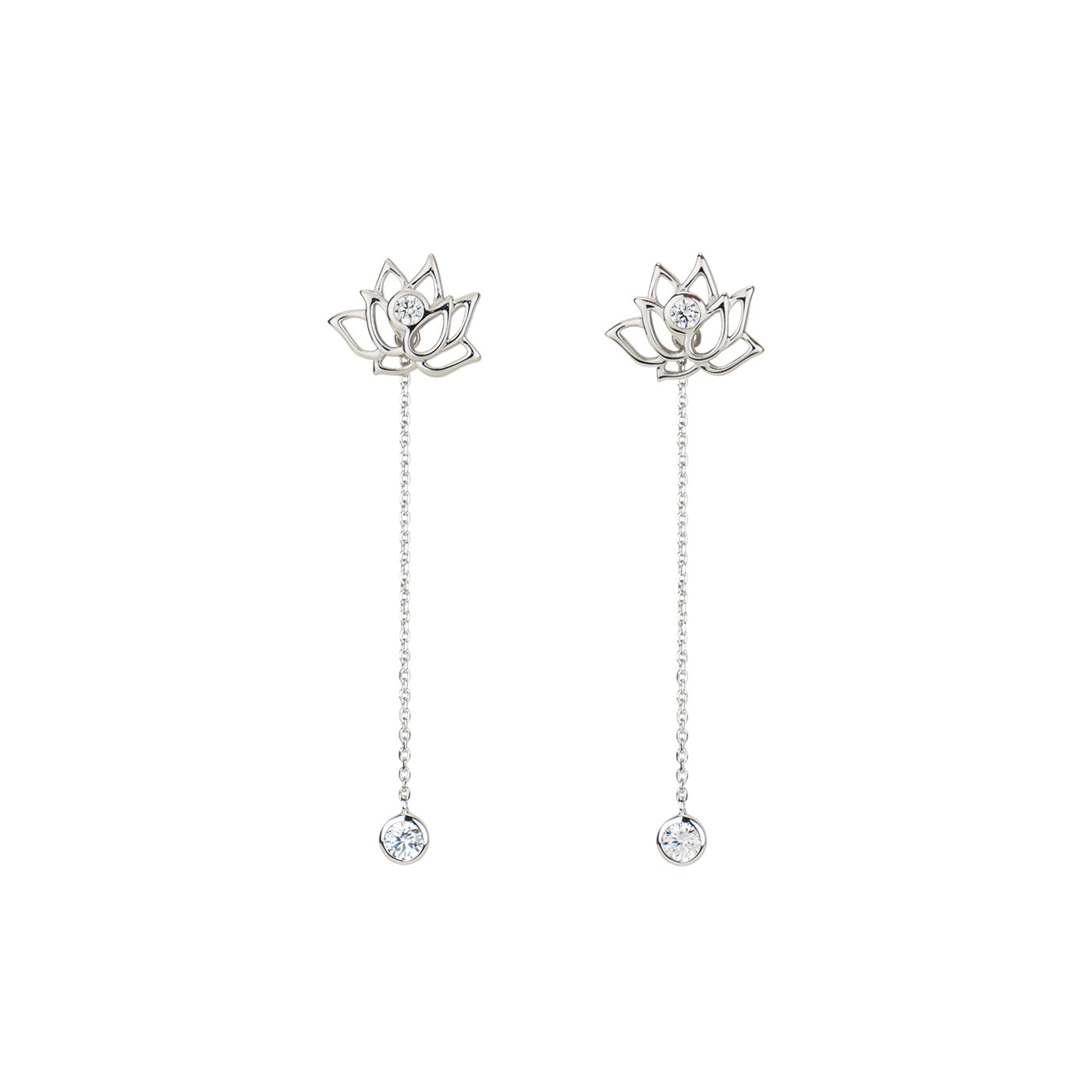 Lotus Fairies Earrings Silver With Stone | Shen Yun Collections